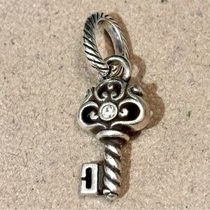 🆕Listing! Brighton Magic Key charm Silver with clear crystal accents Retired